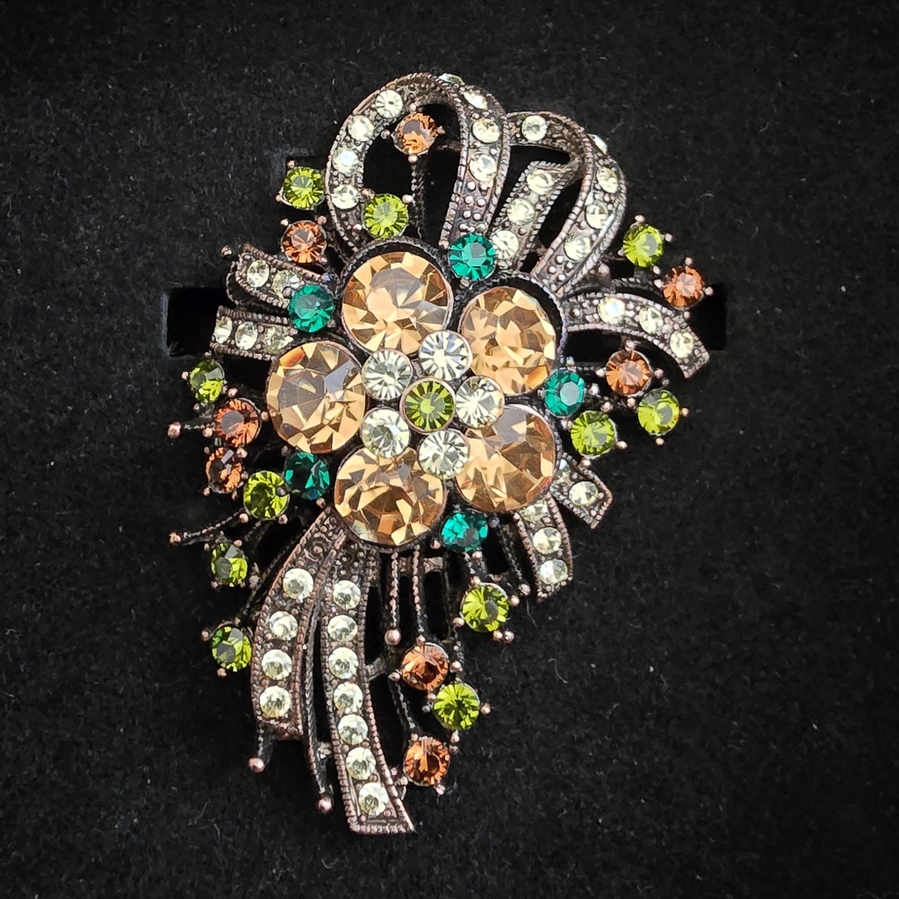 Elegant Multicolor Crystal Brooch